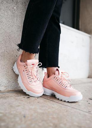 Sale fila una disruptor 2 pink & white кросівки кросівки