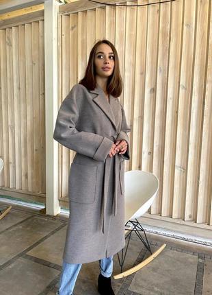 Шикарное зимнее утепленное пальто из итальянского кашемира2 фото