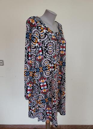 Шикарное брендовое трикотажное платье красивой расцветки свободного фасона5 фото