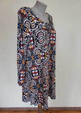 Шикарное брендовое трикотажное платье красивой расцветки свободного фасона4 фото