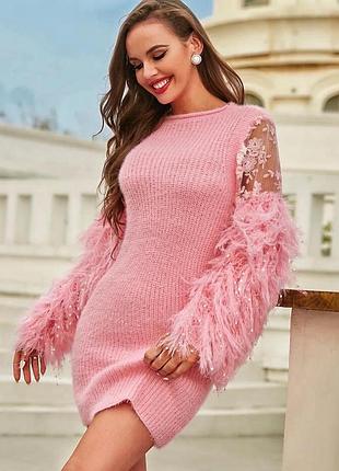 Елегантне,в'язане плаття-светр