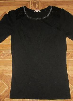 Реглан чорний з паєтками на плечах