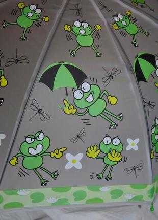 Зонт зонт с яркими лягушками матовый прозрачный грибком6 фото