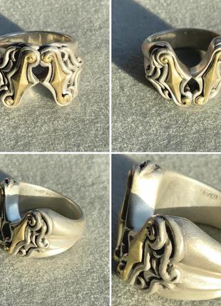 Перстень золото 18 карат серебро маркировка япония кольцо9 фото