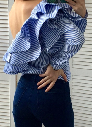 Трендовая полосатая блузка3 фото