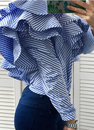 Трендовая полосатая блузка2 фото