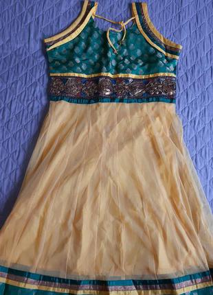 Костюм индийский восточный принцессы платье желтое  осени бабочки феи  цветка белоснежки юбка фатин5 фото