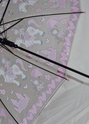 Зонт зонт для девочки с яркими бабочками матовый полу прозрачный грибком6 фото