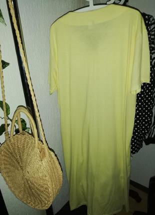 Ночная сорочка желтая с кружевом хлопок xl3 фото