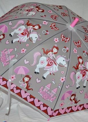 Парасолька парасоля для дівчинки з яскравою принцесою матовий напів прозорий грибком
