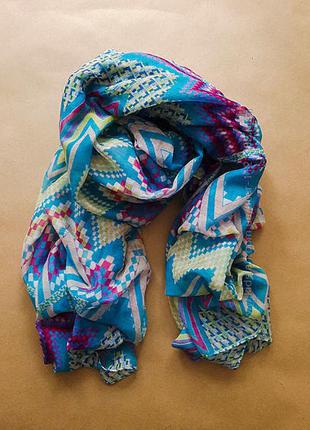 Стильный женский шарф геометрический принт1 фото