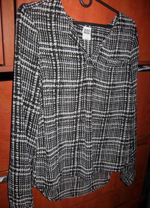 Блуза гусиная лапка хаундстут черно-белая