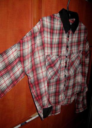 Блуза crop клітина червоно-чорна