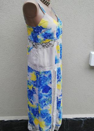 Новое платье,сарафан с открытой спиной,бельевой стиль,кружево(гипюр)и нюдовой подкладко3 фото