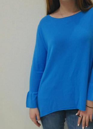 Пуловер голубого цвета с расклешенными рукавами barbara alvisi, италия3 фото