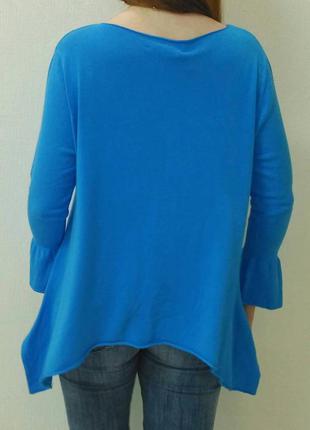 Пуловер голубого цвета с расклешенными рукавами barbara alvisi, италия2 фото
