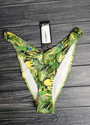 👙 swim sale 👙 плавки с высоким вырезом по бедру в тропический принт от nasty gal4 фото