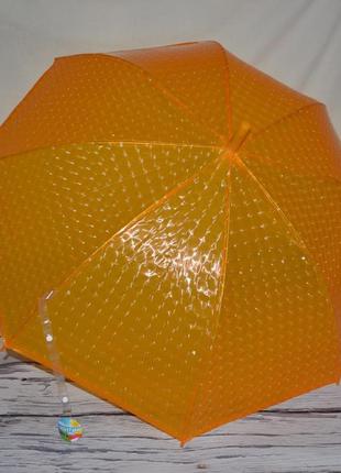 Зонтик зонт трость детский подростковый взрослый полу прозрачный клеенка с 3д голограммой