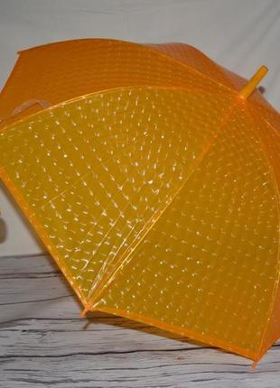 Зонтик зонт трость детский подростковый взрослый полу прозрачный клеенка с 3д голограммой