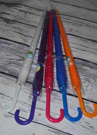 Зонтик зонт трость детский подростковый взрослый полу прозрачный клеенка с 3д голограммой