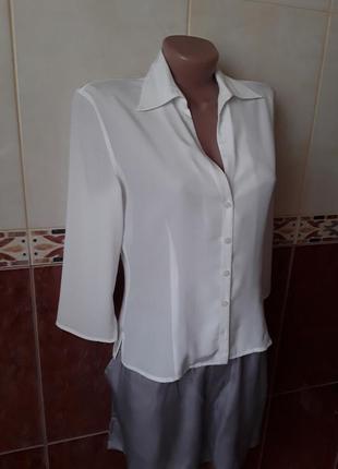 Белая креповая блузка