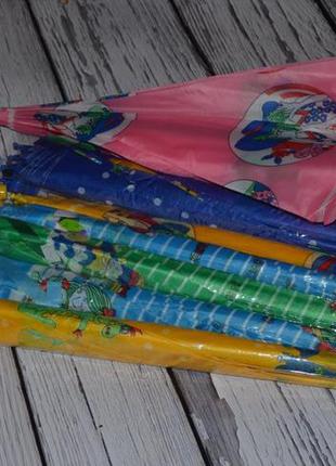 Зонтик зонт трость детский со свистком разные голубой с девочками6 фото