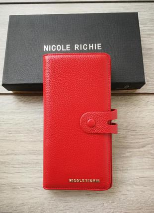 Красный кожаный кошелёк nicole richie2 фото