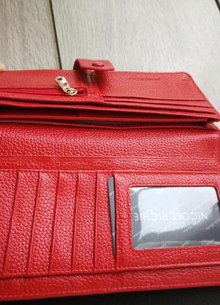 Красный кожаный кошелёк nicole richie7 фото