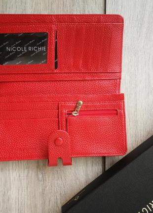 Красный кожаный кошелёк nicole richie5 фото