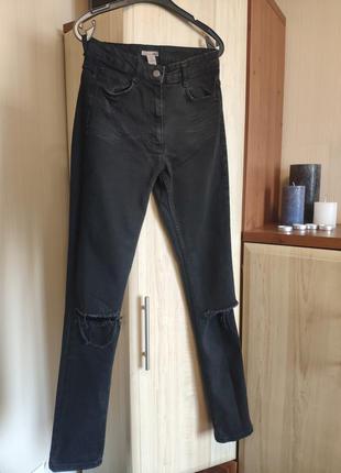 Черные джинсы с высокой талией h&m
