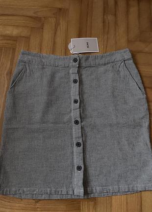 Ichi-новая юбка на пуговицах хлопок/лён! р.-38