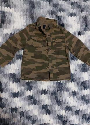 Джинсовая камуфляжная рубашка