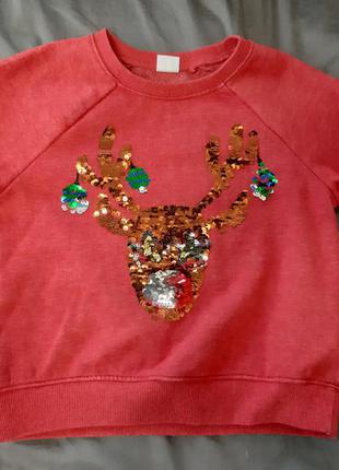 Кофти, толстовки капюшонка худі новий рік паєтки перевертиш