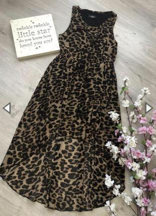 Асимметричное леопардовое платье, шифоновое платье,2 фото