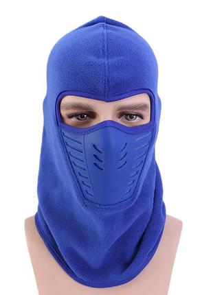 Балаклава маска флис саб-зиро (ниндзя), унисекс синяя1 фото