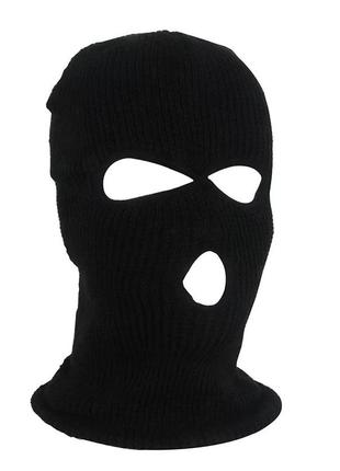 Балаклава маска (бандитка 3), унисекс черная3 фото