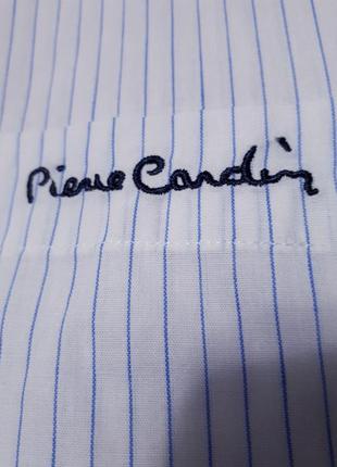 Pierre cardin біла сорочка в смужку з коротким рукавом великого розміру р 52-54