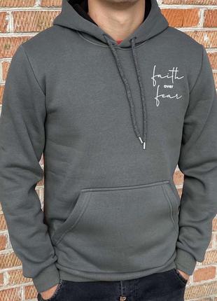 Худі чоловічий з начосом колір( хакі l xl xxl)