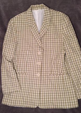 Пиджак удлинённый,жакет в клетку