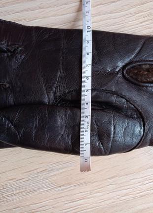 Кожаные перчатки с натуральным мехом2 фото