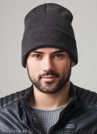 Мужская двойная шапка с отворотом1 фото