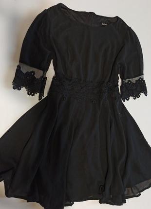 Красивое черное платье, #44black, с кружевом легкое и воздушное2 фото