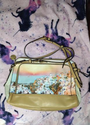 Яркая сумка через плече с закатом сумка большая через плече.