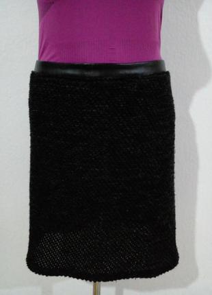 Тепла спідниця з фактурної тканини 46