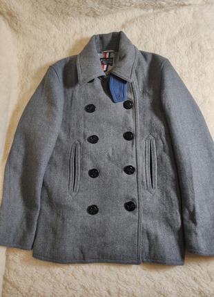 Стильний чоловічий шерстяний піджак, вкорочене пальто, стійка, шинель