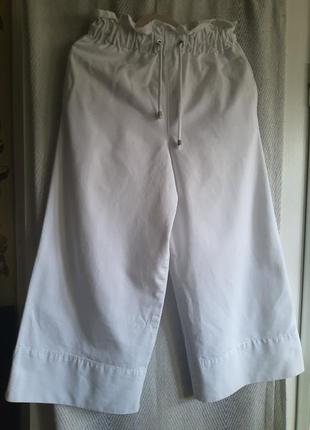 Джинсы укороченные, белые джинсовые кюлоты, коттоновые джогеры-кюлоты w26 l32 бриджи, капри, шорты