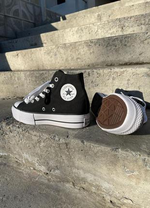 Converse lift hight black кеди конверс на високій підошві весна літо4 фото