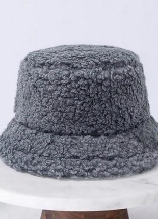 Тёплая панама панамка демисезонная барашек меховая