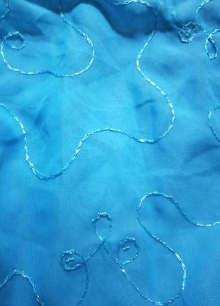 3 дня!пляжная шифоновая туника небесно голубого цвета с вышивкой люрексом4 фото
