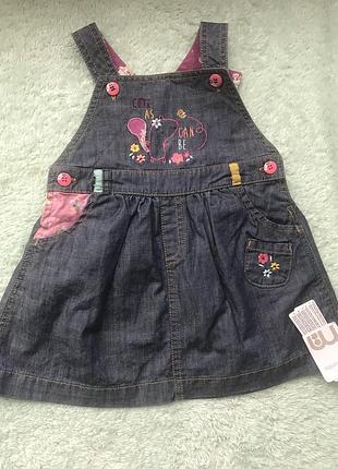 Джинсовый сарафан mothercare 9-12 месяцев